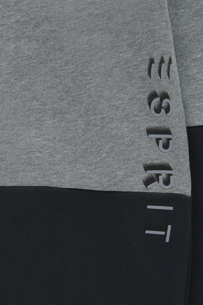 Sweatshirt met colour block en logoprint, GUN METAL, detail image number 2