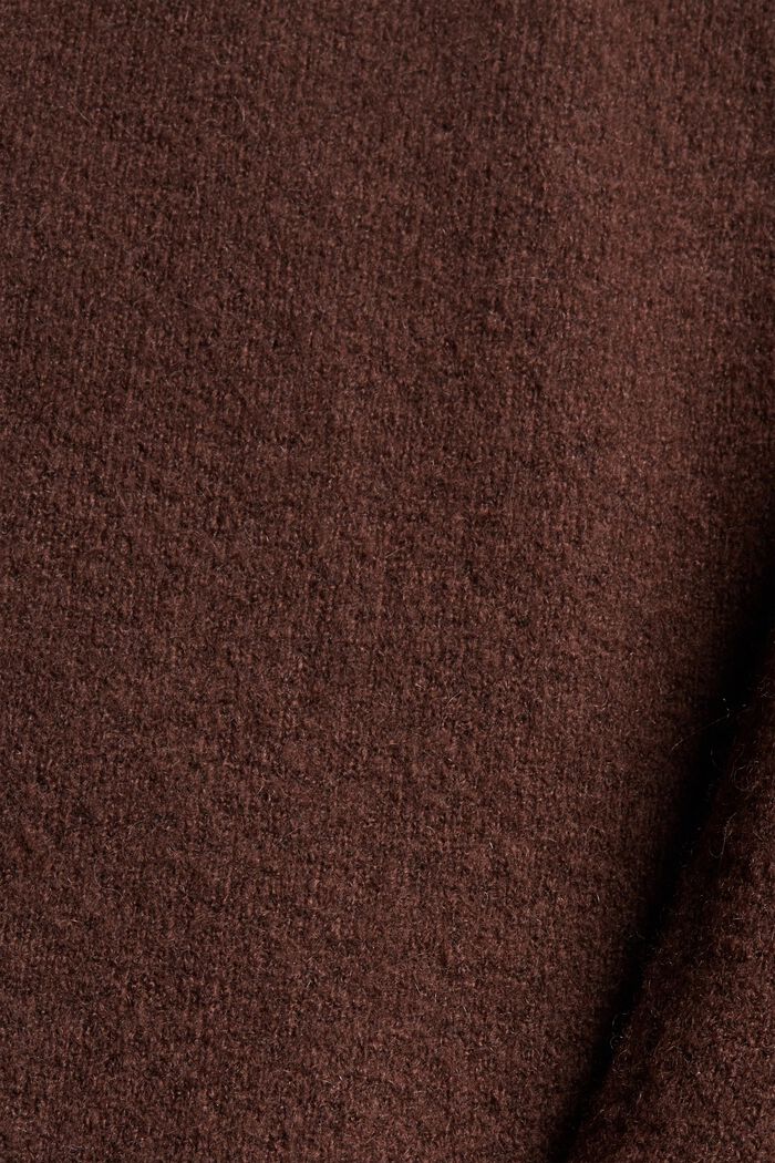 Met wol: gebreide broek met wijde pijpen, RUST BROWN, detail image number 4