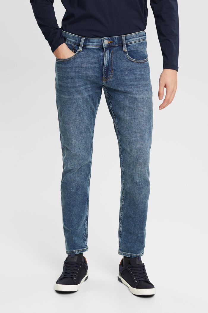 Jeans met brushed effect, BLUE MEDIUM WASHED, detail image number 0