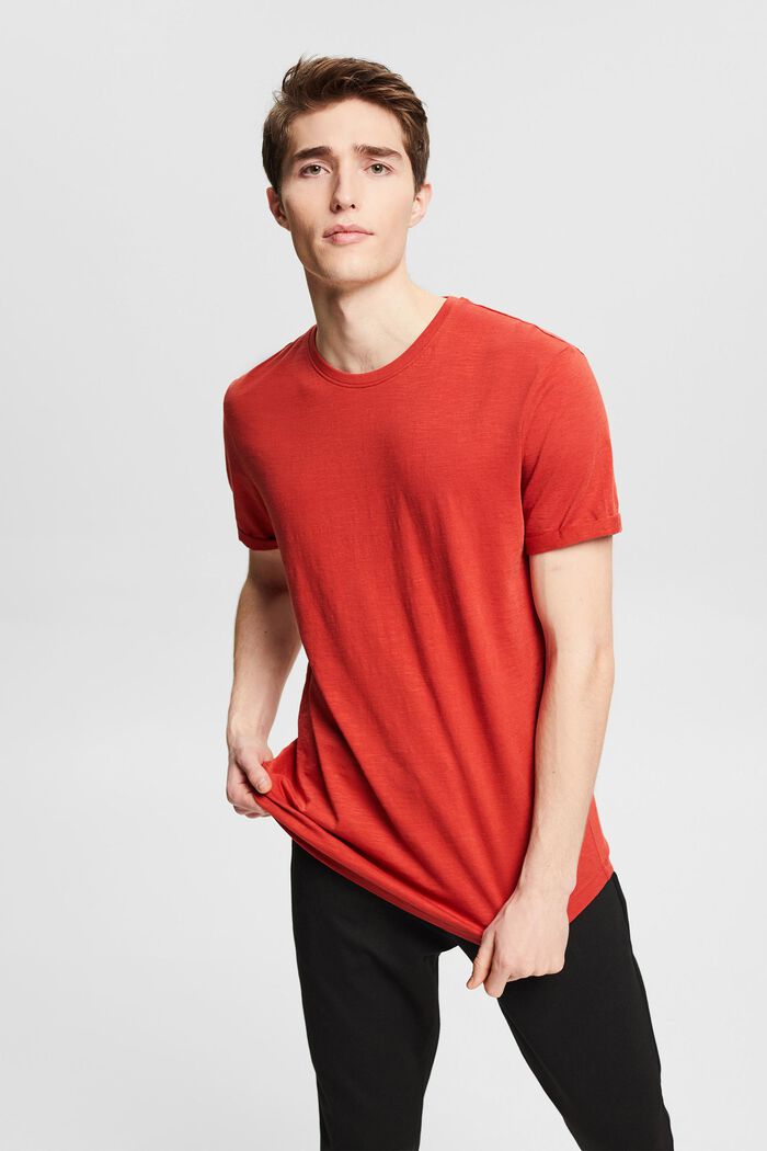 T-shirt van 100% katoen, RED ORANGE, detail image number 4