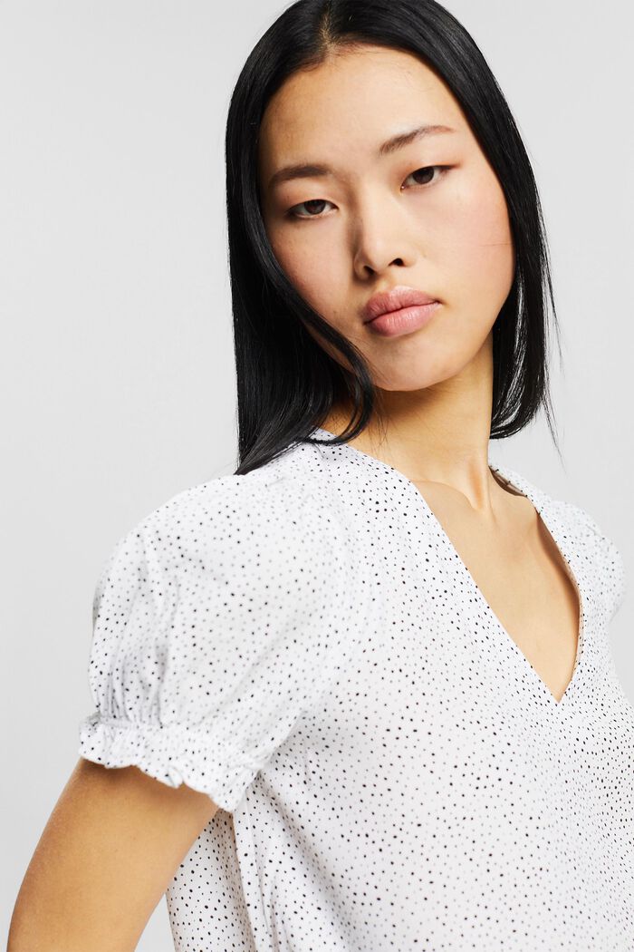 Crêpe blouse met print, LENZING™ ECOVERO™, NEW OFF WHITE, overview