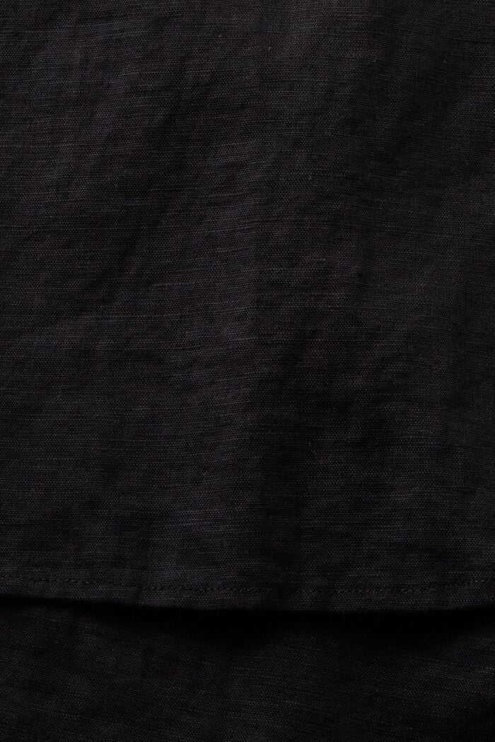 Katoen-linnen overhemdblouse, BLACK, detail image number 5