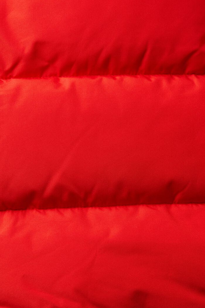 Gewatteerde mantel met ribgebreide details, RED, detail image number 1