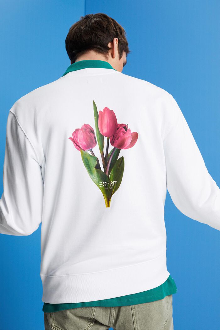 Sweatshirt met print op de achterkant, WHITE, detail image number 5