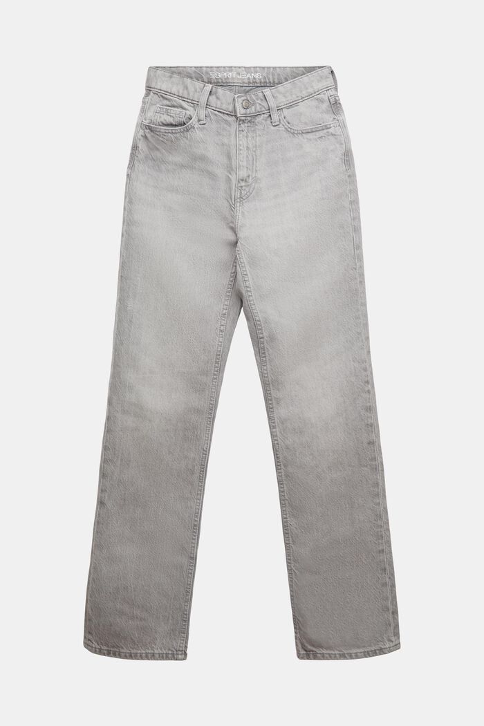 Retro jeans met rechte pijpen, GREY LIGHT WASHED, detail image number 6