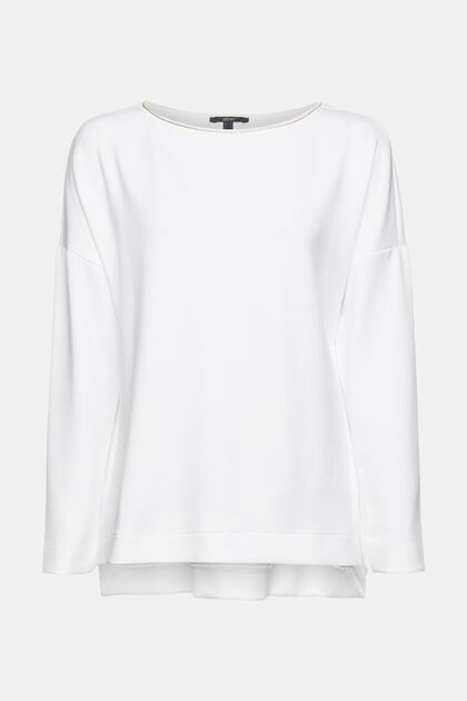 Sweatshirt met metallic effect, WHITE, overview