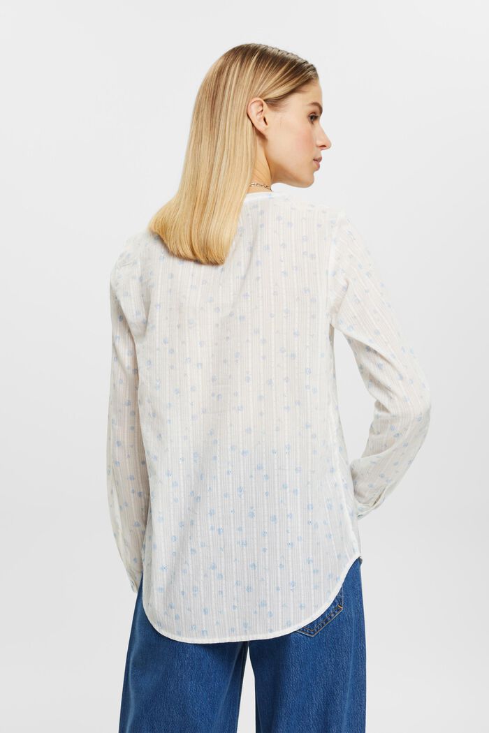 Dobby blouse met bloemenprint, OFF WHITE, detail image number 3