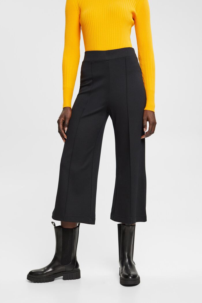 High-rise jersey culotte, BLACK, detail image number 0