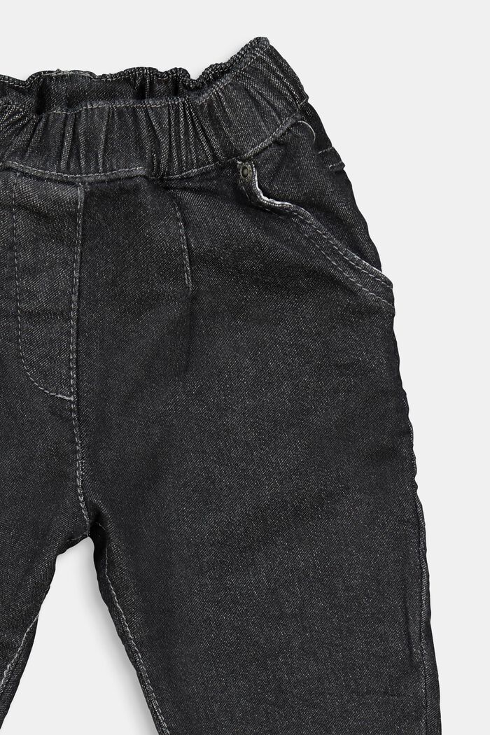 Jeans van comfortabele joggingstof, DARK GREY WASHED, detail image number 2