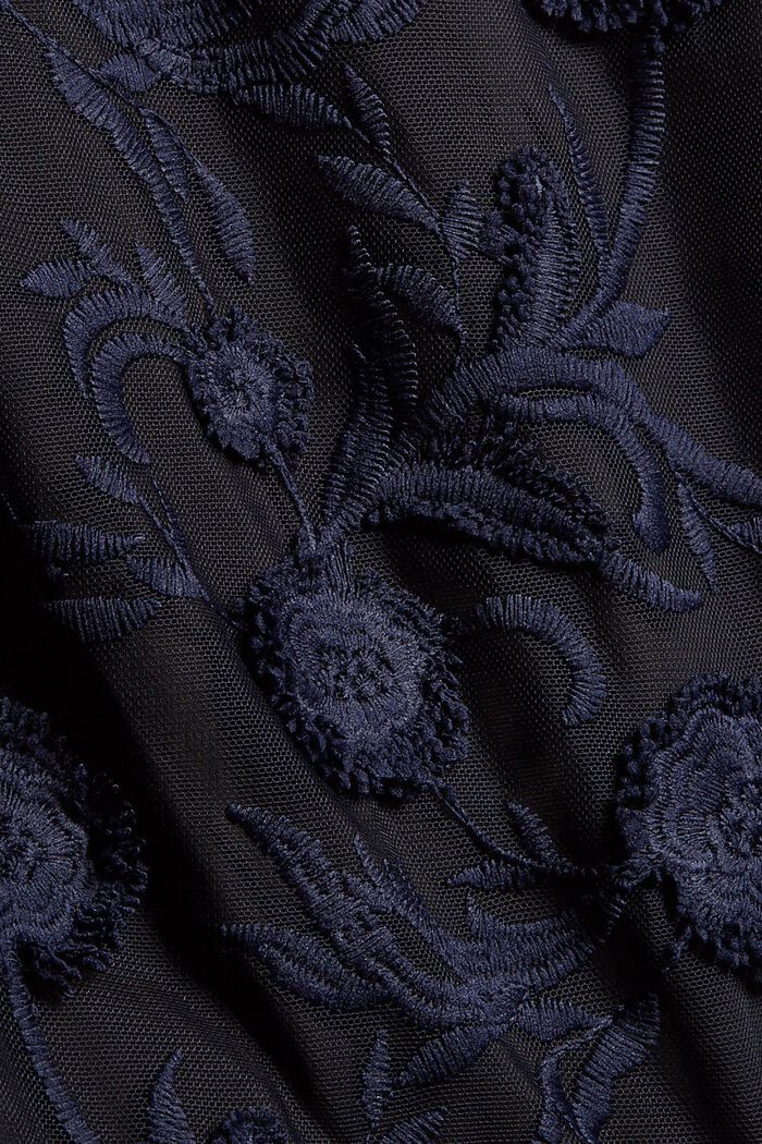 Gerecycled: mesh jurk met borduursels, NAVY, detail image number 4