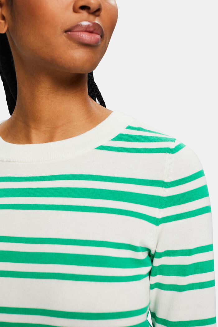 Sweatshirt met ronde hals en strepen, GREEN, detail image number 3
