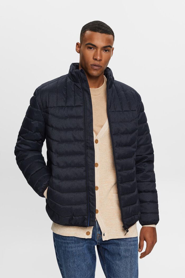 Gerecycled: luchtige gewatteerde jas, NAVY, detail image number 0