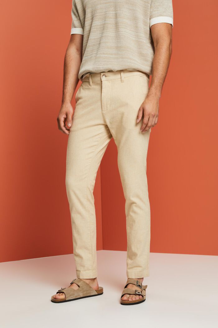 Zomerse chino, LIGHT BEIGE, detail image number 0