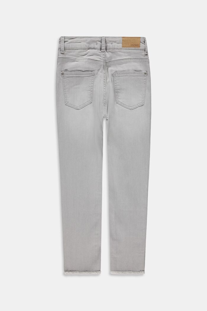 Jeans met rafelige zomen en een verstelbare band, GREY LIGHT WASHED, detail image number 1
