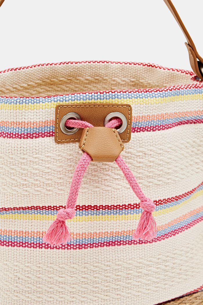 Veganistisch: bucket bag met kleurrijke strepen, PINK, detail image number 6