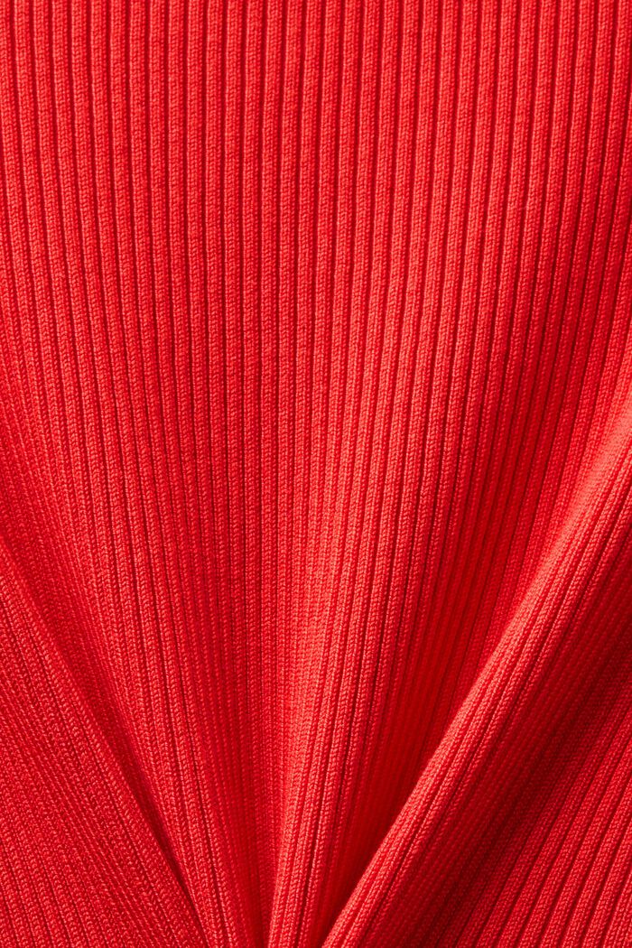 Ribgebreide midi-jurk, RED, detail image number 6
