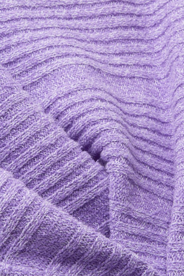 Gebreide trui met korte mouwen en structuur, PURPLE, detail image number 5