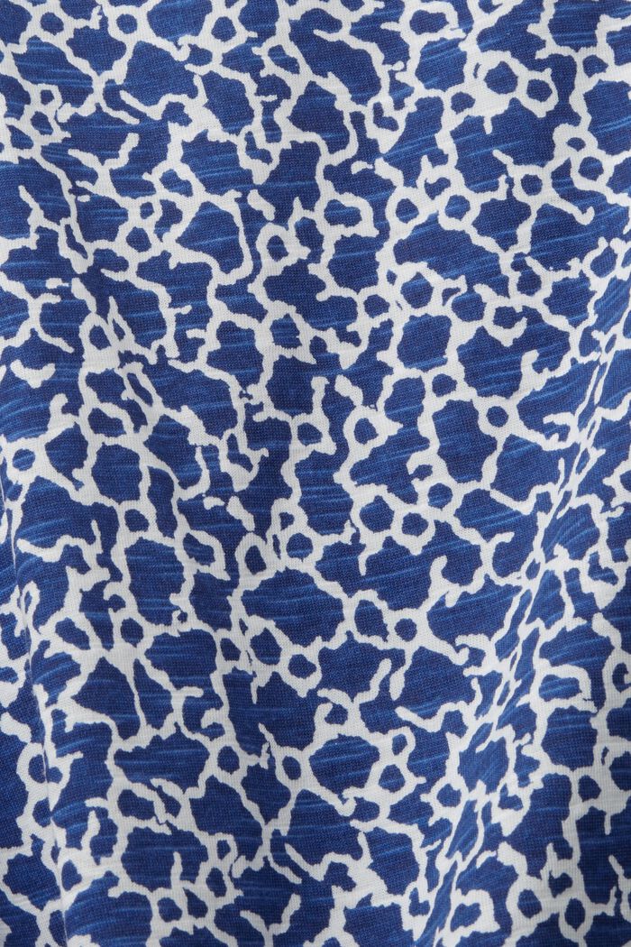 Katoenen T-shirt met V-hals en mozaiëkprint, INK, detail image number 1