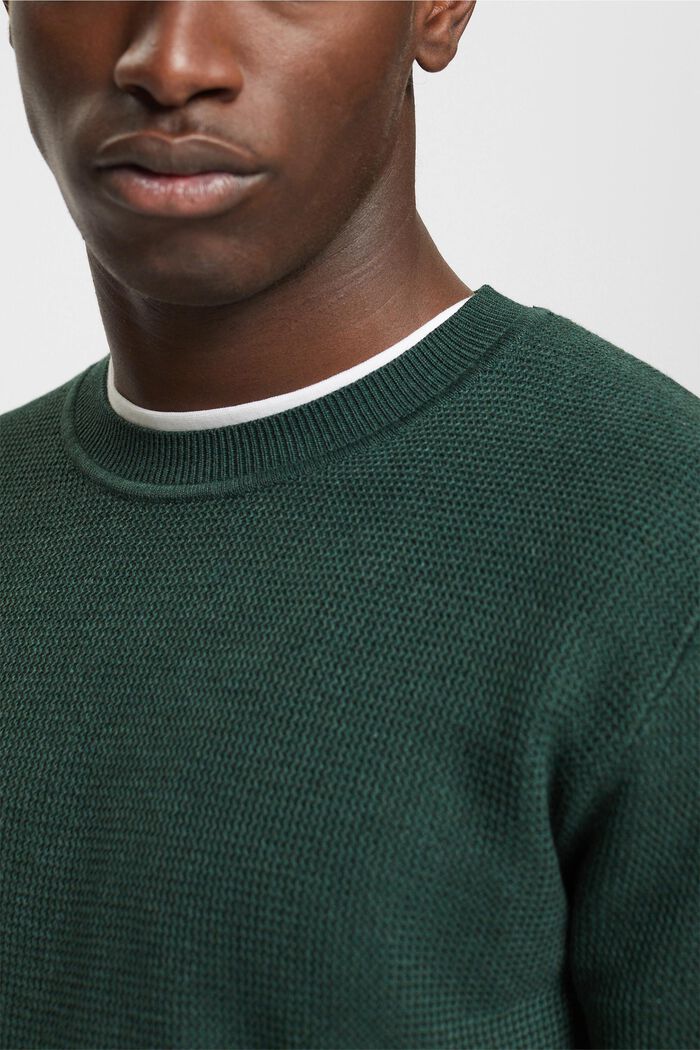 Gestreepte sweater, DARK TEAL GREEN, detail image number 0