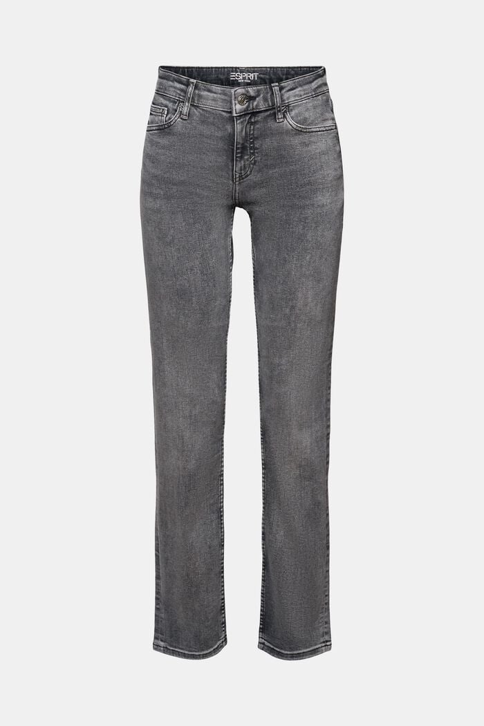Jeans met wijde pijpen, GREY MEDIUM WASHED, detail image number 7