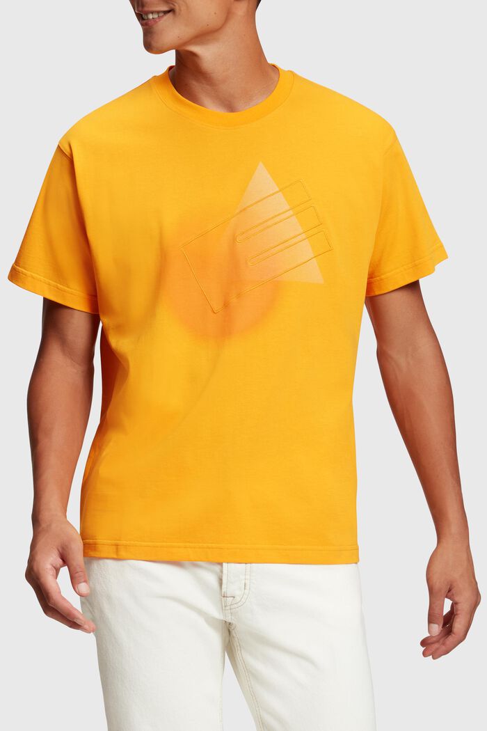 Graphic Reunion T-shirt met ronde hals en print, YELLOW, detail image number 0