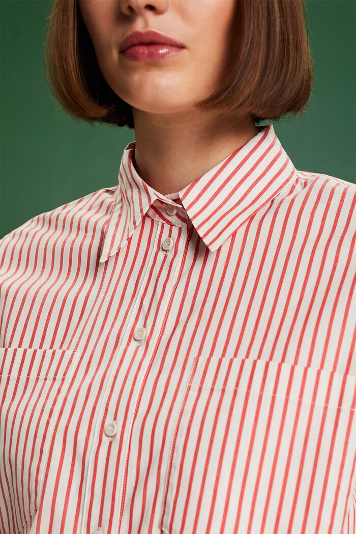 Gestreept overhemd met buttondownkraag, RED, detail image number 3