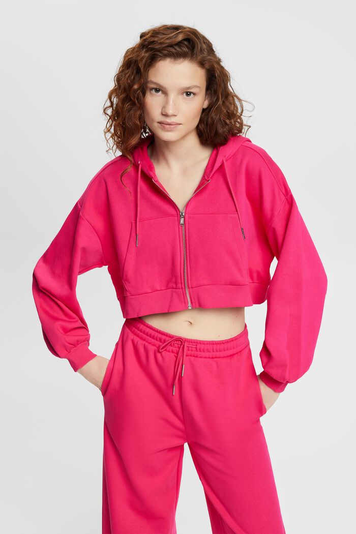 Cropped hoodie, PINK FUCHSIA, detail image number 0
