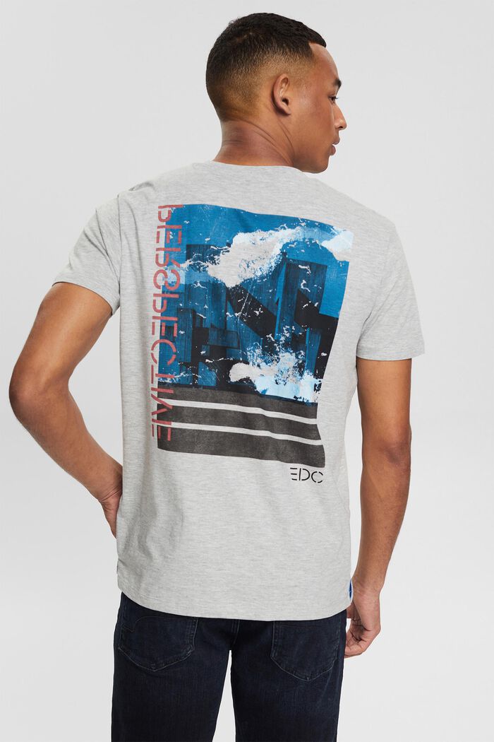 Jersey T-shirt met grote print op de op de voorkant, LIGHT GREY, detail image number 3