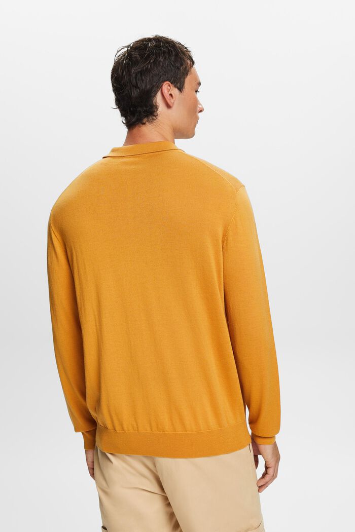 Wollen polosweater, HONEY YELLOW, detail image number 4