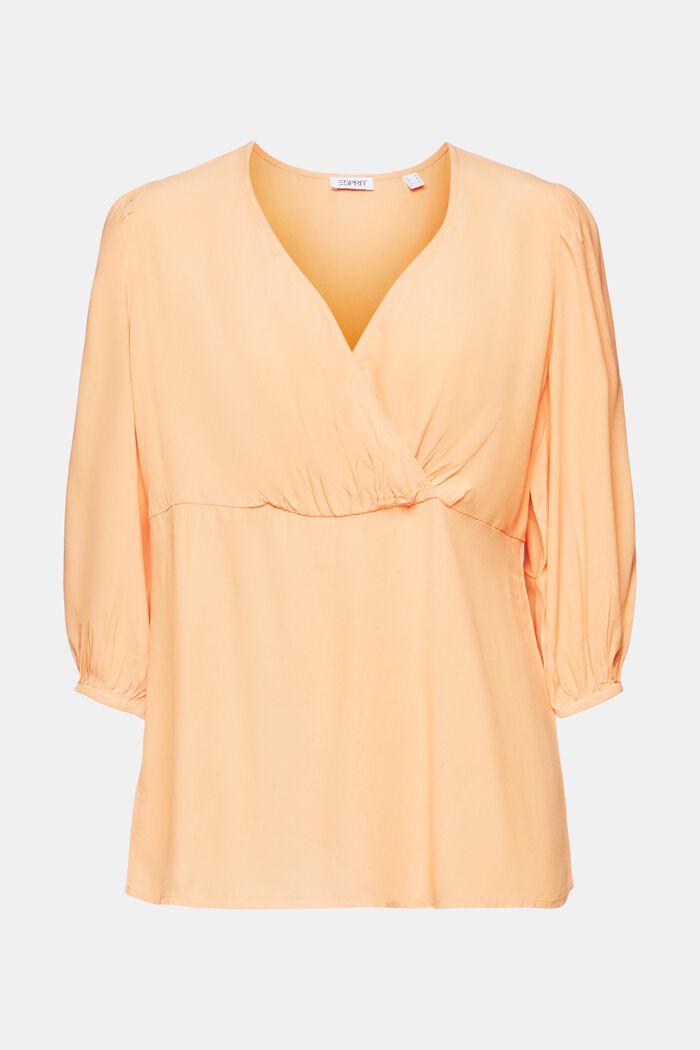 Crêpe blouse met gerimpelde mouwen, PASTEL ORANGE, detail image number 6