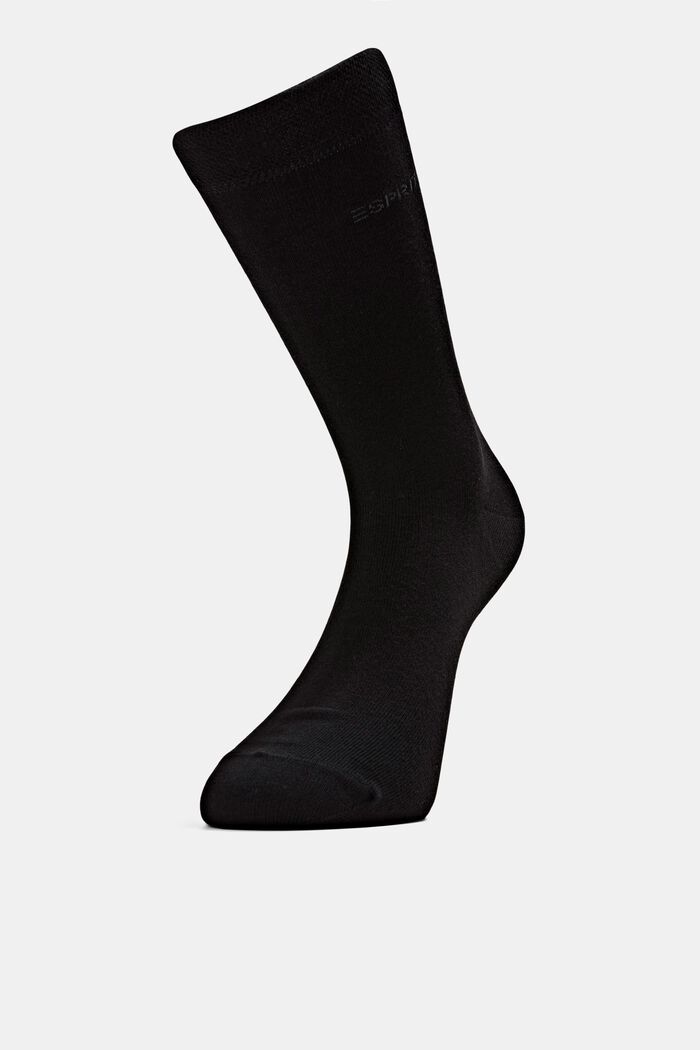 Twee paar sokken met zachte boord, BLACK, detail image number 0