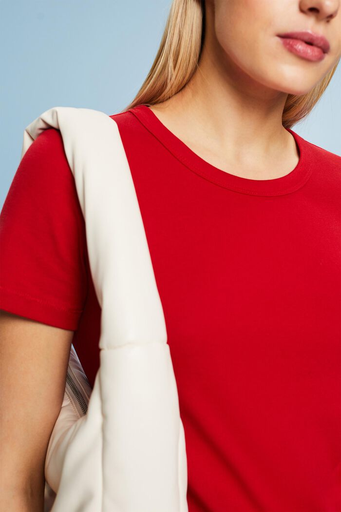 Katoenen T-shirt met korte mouwen, DARK RED, detail image number 2