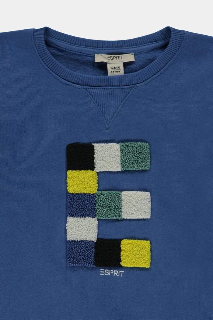Sweatshirt met versierd logo, BLUE, detail image number 2