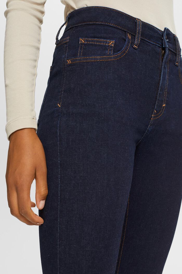 Skinny jeans met hoge taille, katoen met stretch, BLUE RINSE, detail image number 2