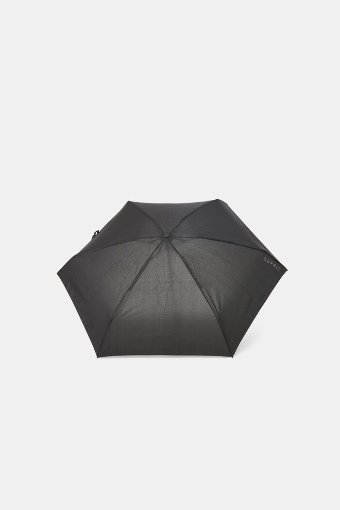 Effen mini opvouwbare paraplu, BLACK, detail image number 0