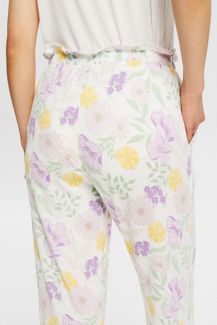 Pyjamabroek met bloemenmotief, LENZING™ ECOVERO™, OFF WHITE, detail image number 2