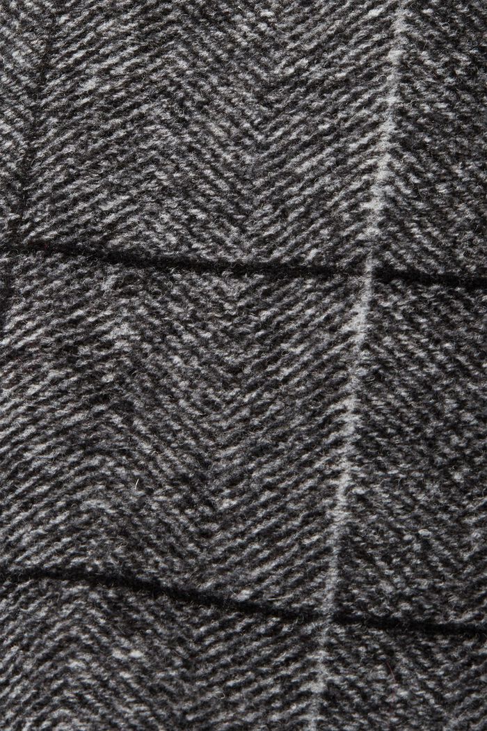 Mantel met capuchon en wol, GUN METAL, detail image number 4