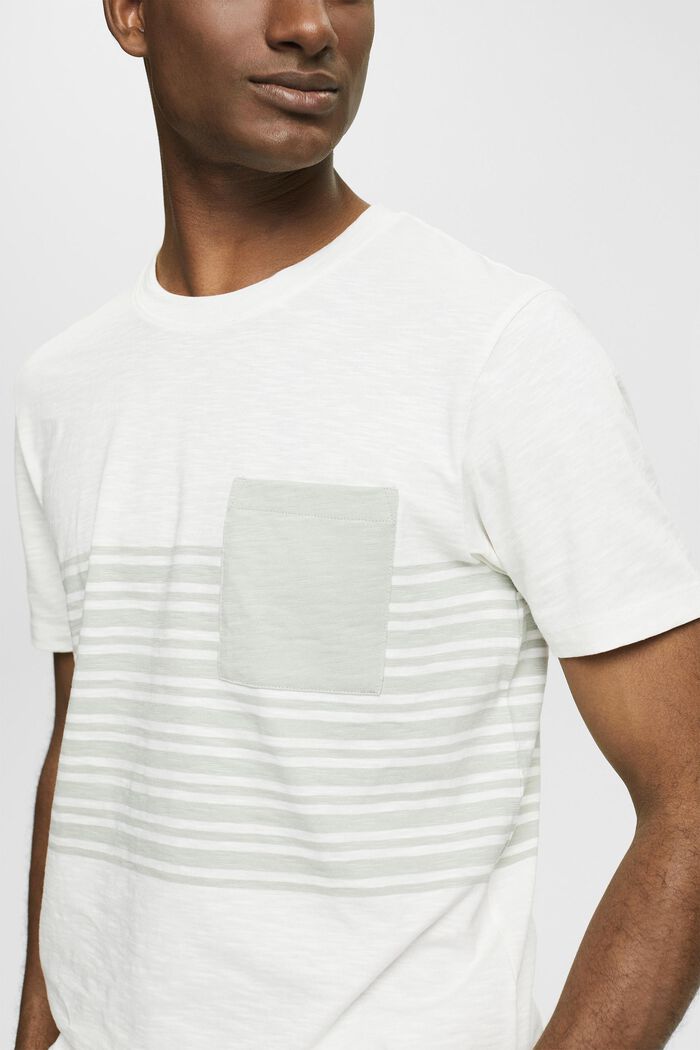 Jersey T-shirt met streepmotief, OFF WHITE, detail image number 1