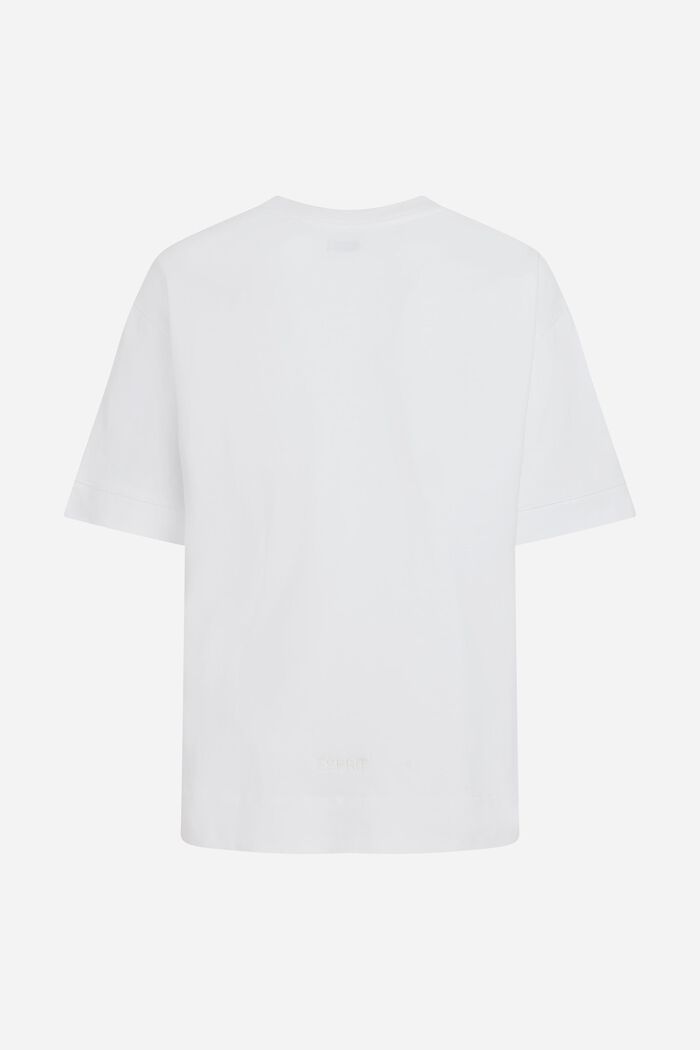 T-shirt met indigo placementprint, WHITE, detail image number 5