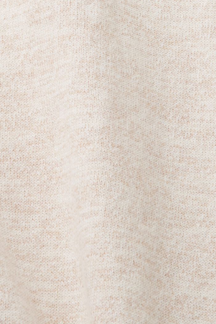 Gemêleerde gebreide trui met korte mouwen, OFF WHITE, detail image number 5