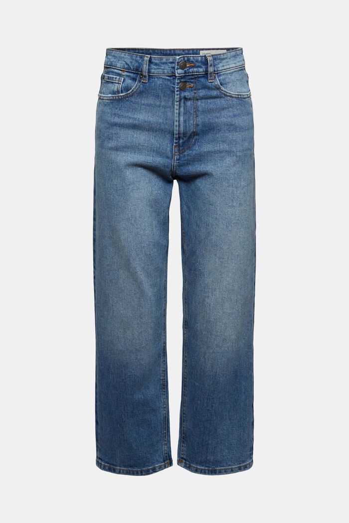 Enkellange jeans met modieus model, BLUE MEDIUM WASHED, overview