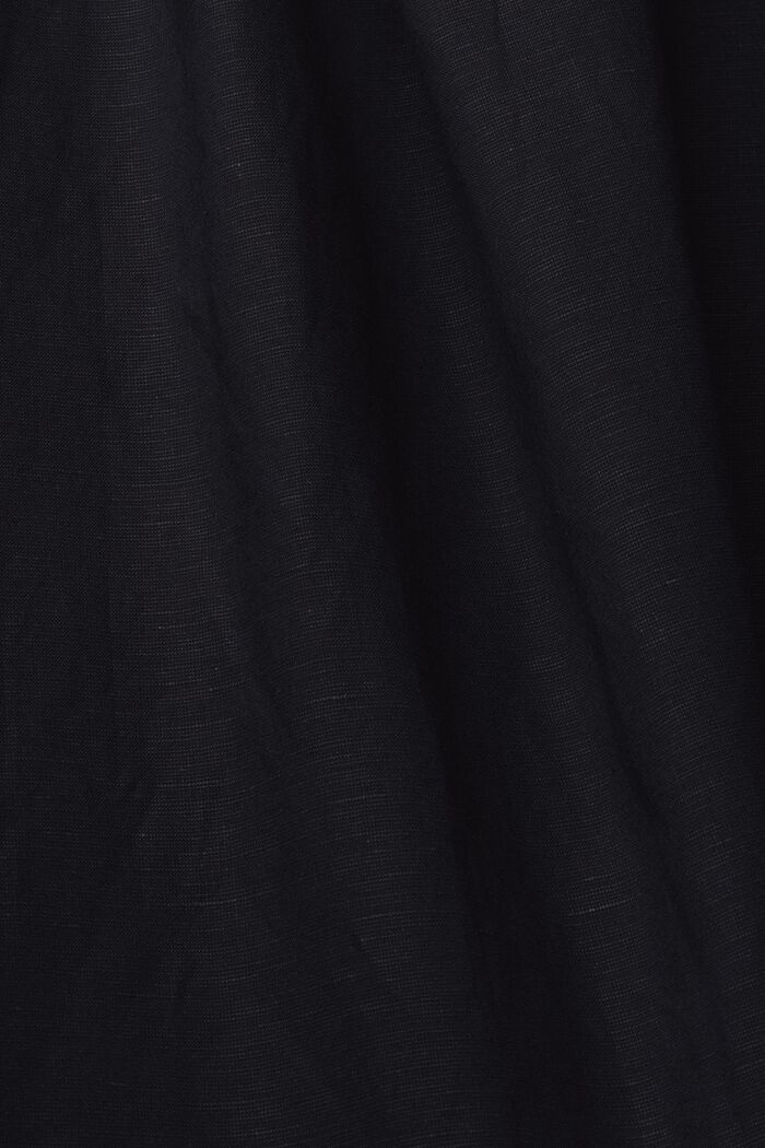 Met linnen: jurk met haltermodel, BLACK, detail image number 4