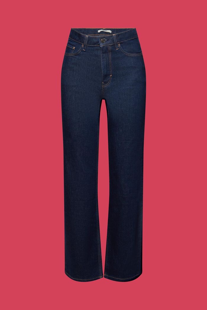 High-rise jeans met rechte pijpen, BLUE RINSE, detail image number 7
