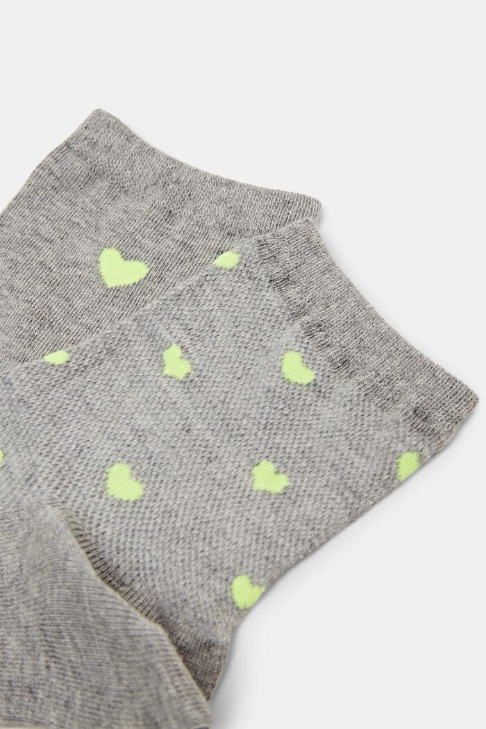 Set van 2 paar sokken met hartjesprint, LIGHT GREY, detail image number 2