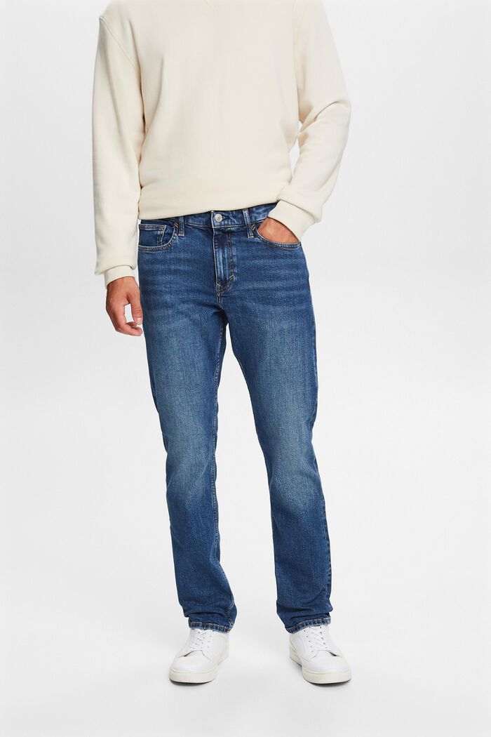 Gerecycled: slim fit jeans, BLUE MEDIUM WASHED, detail image number 0