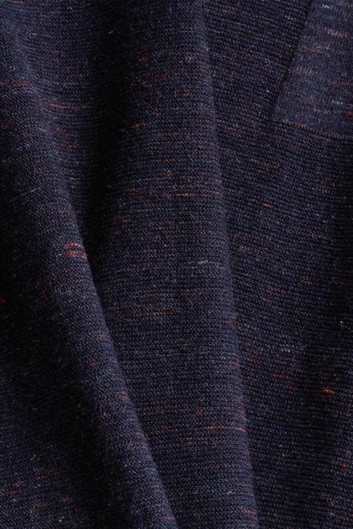 Met linnen: gemêleerde trui, NAVY, detail image number 4