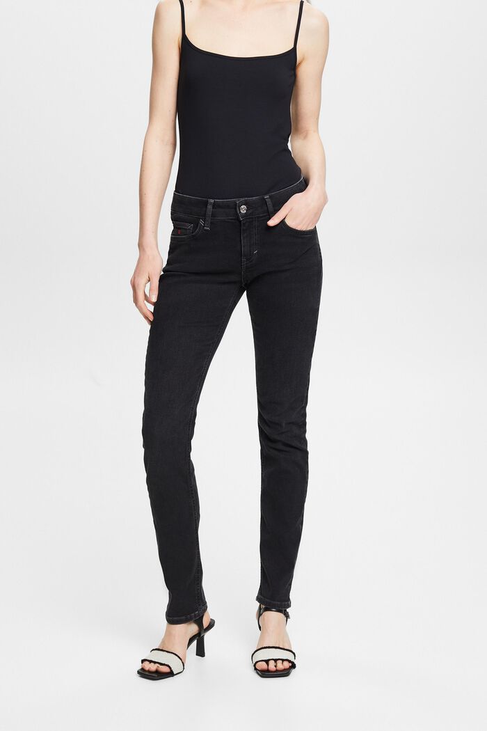 Slim fit jeans met middelhoge taille, BLACK RINSE, detail image number 0