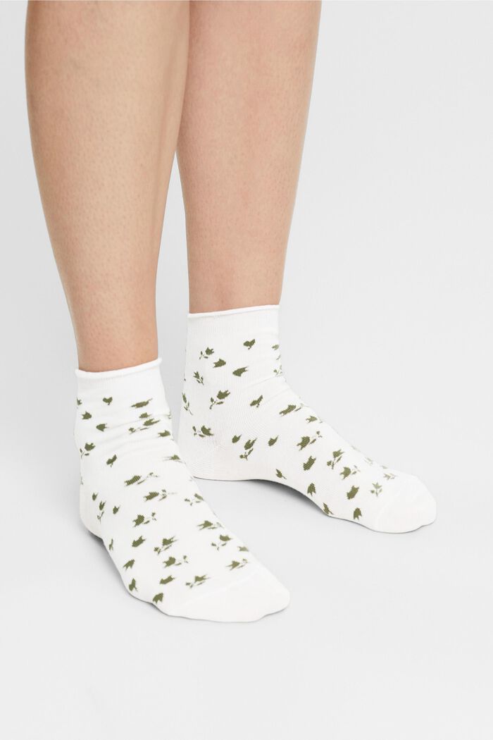 Set van twee paar short sokken van een mix van biologisch katoen, WHITE, detail image number 2