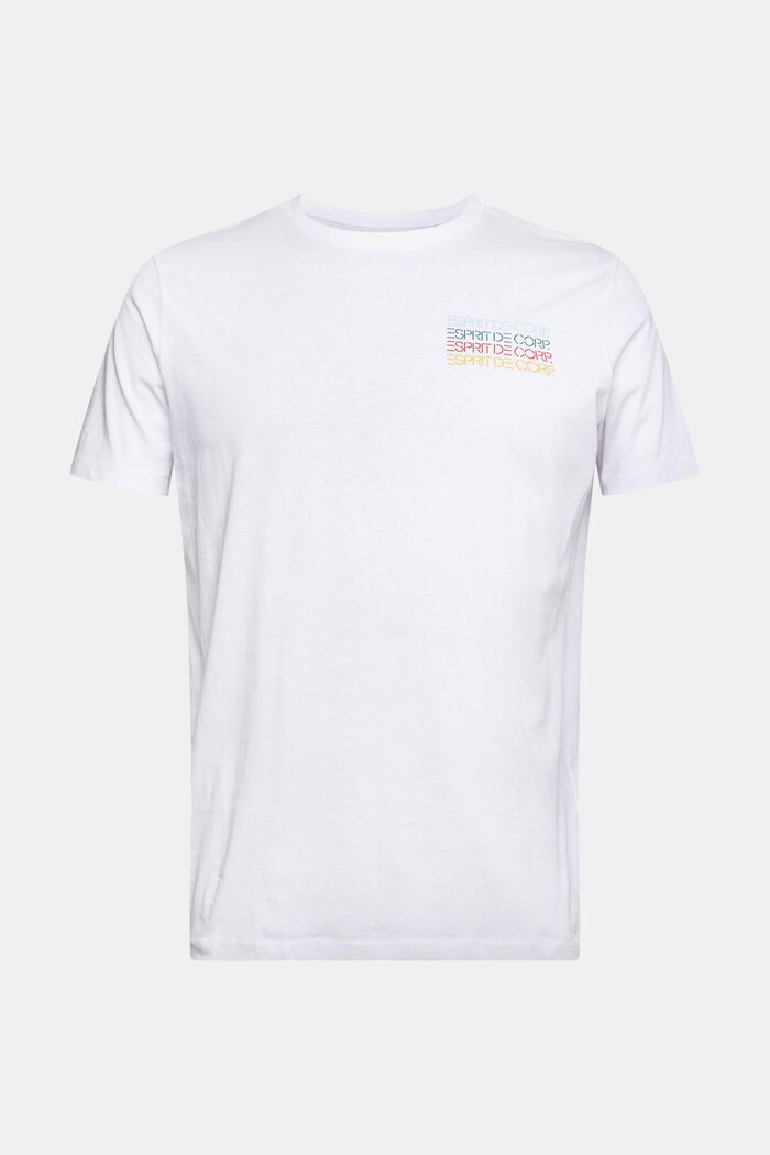 Jersey T-shirt met kleurige logoprint, WHITE, detail image number 5