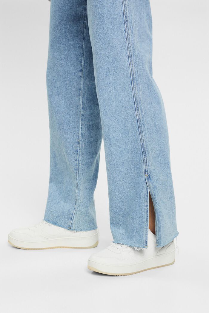 Wide leg jeans van organic cotton, BLUE LIGHT WASHED, detail image number 5